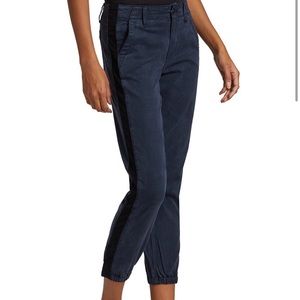 Paige Mayslie Stretch Velvet Inset Jogger Pants